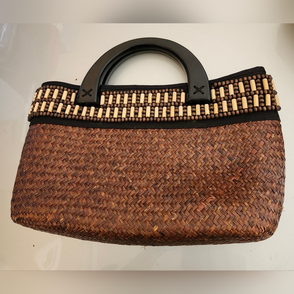 Brown St. John's Bay Woven Handbag